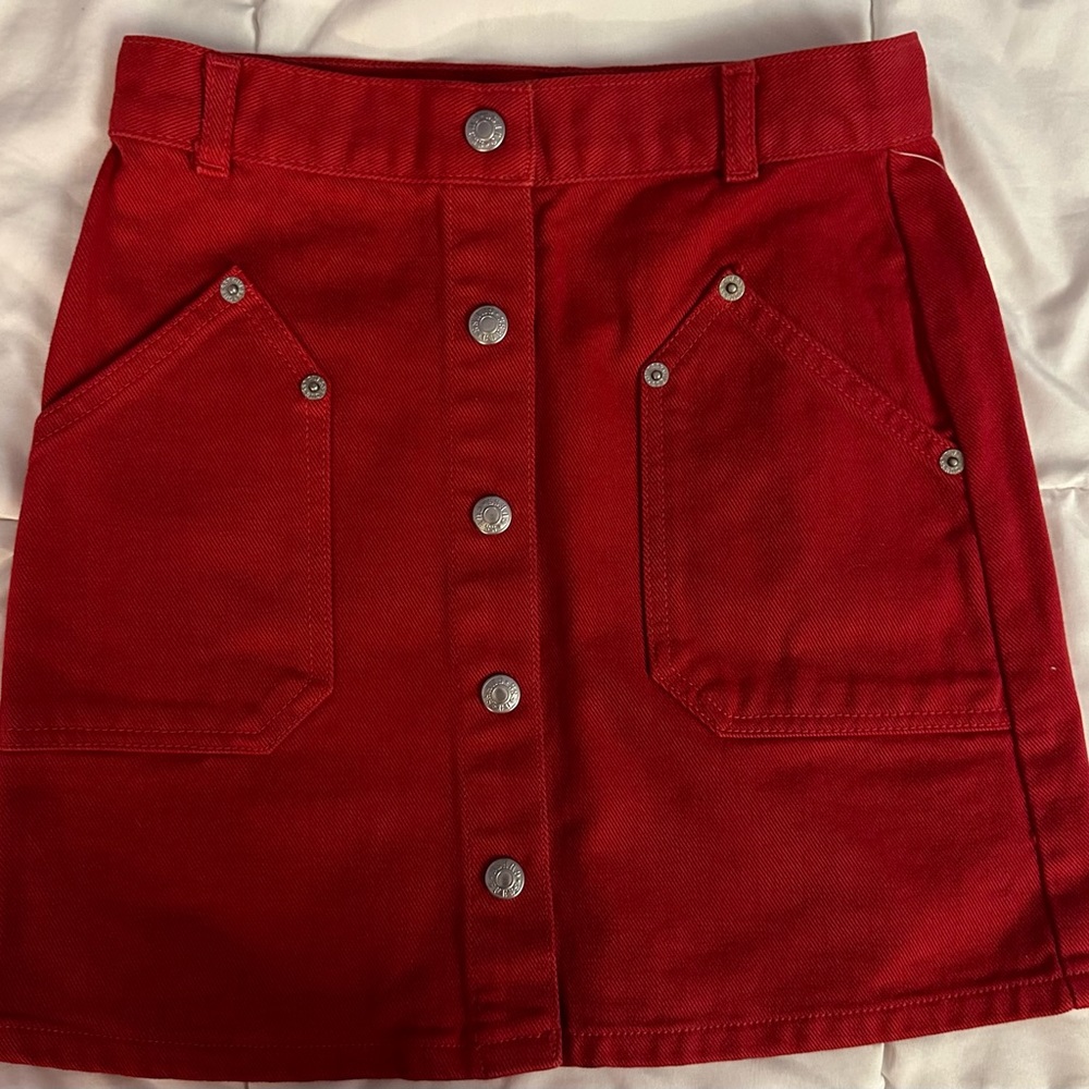 GUESS: Girls Red Denim Short Skirt